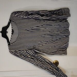 Express Navy Blue & Gold Long sleeve top